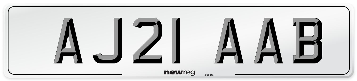 AJ21 AAB Number Plate from New Reg